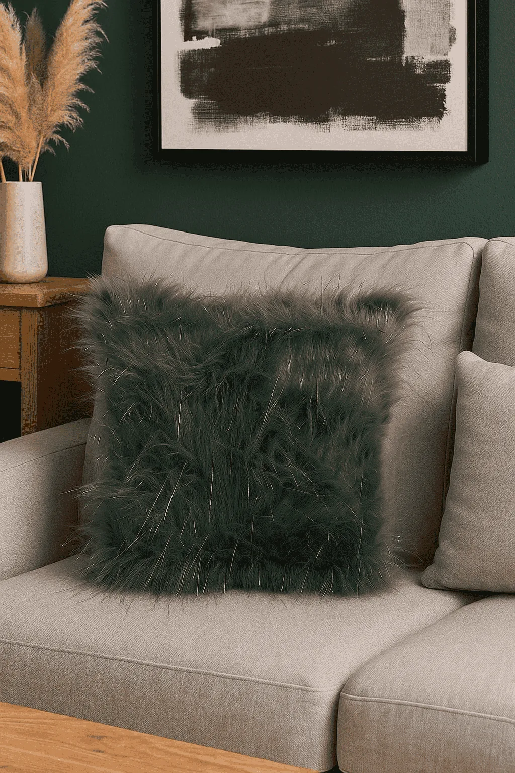 Cojín peludo lurex 45cmx45cm - Cojines | D' Ensueño