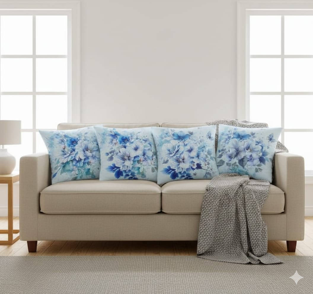 Juego 4 fundas de cojin floral 45cm x 45cm - Cojines Colombia