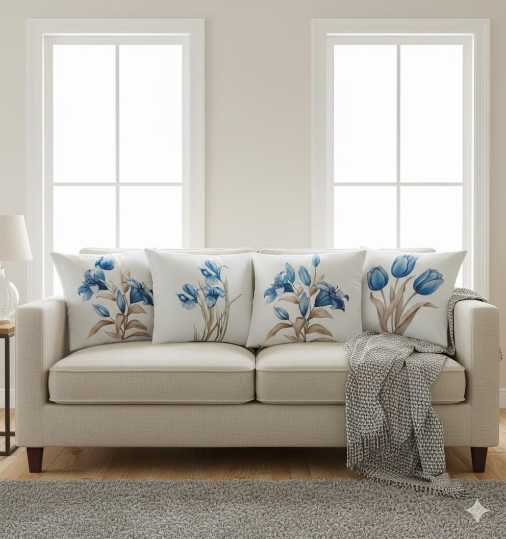 Juego 4 fundas de cojin tulipan 45cm x 45cm - Cojines Colombia