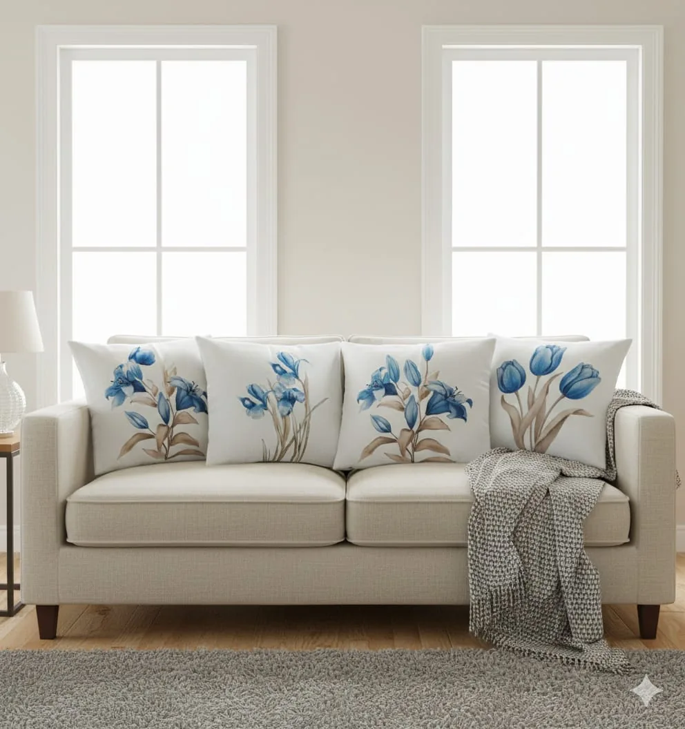 Juego 4 fundas de cojin tulipan 45cm x 45cm - Cojines Colombia