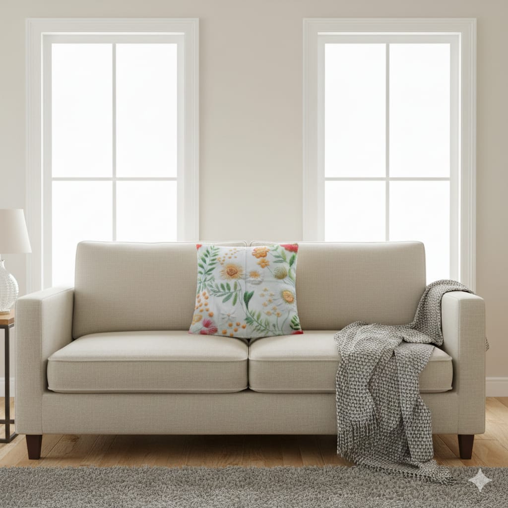 Funda de cojín flores estampadas 45cm x 45cm - Cojines Colombia