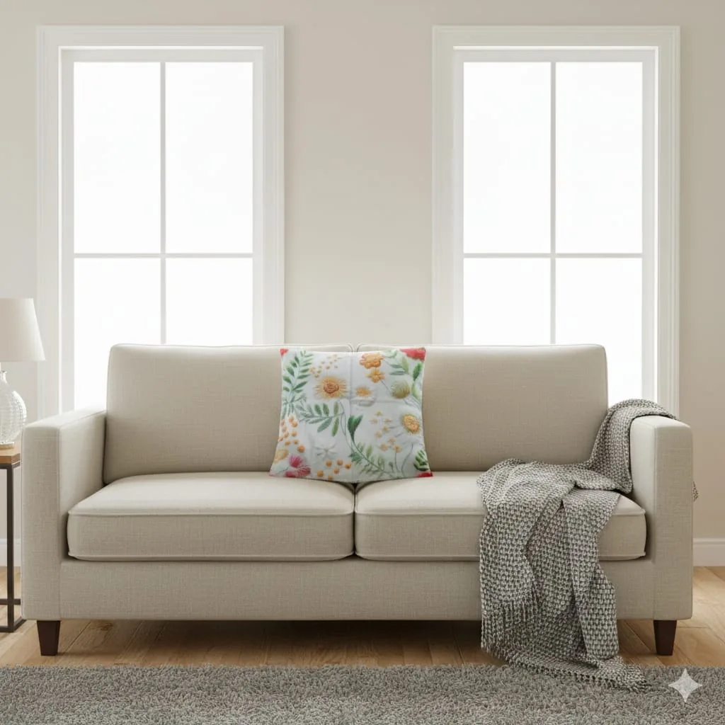 Funda de cojín flores estampadas 45cm x 45cm - Cojines Colombia