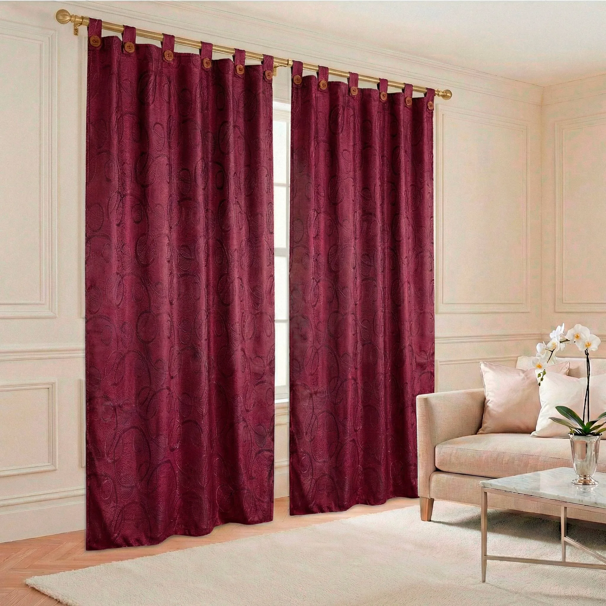 Cortina y akar botón p ast 135cmx210cm - Cortinas | D' Ensueño