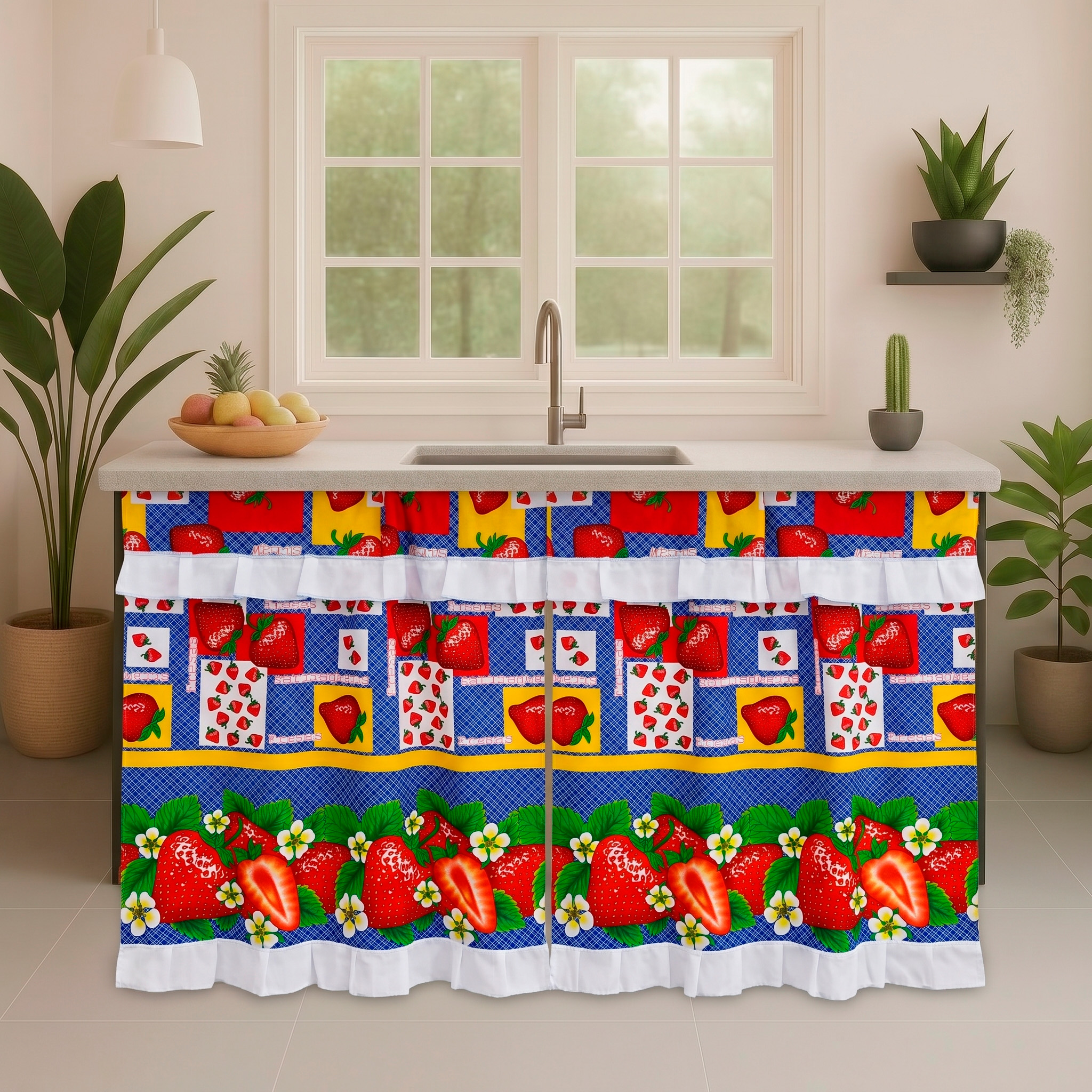 Cortina cocina mesón 150cmx85cm - Cortinas | D' Ensueño