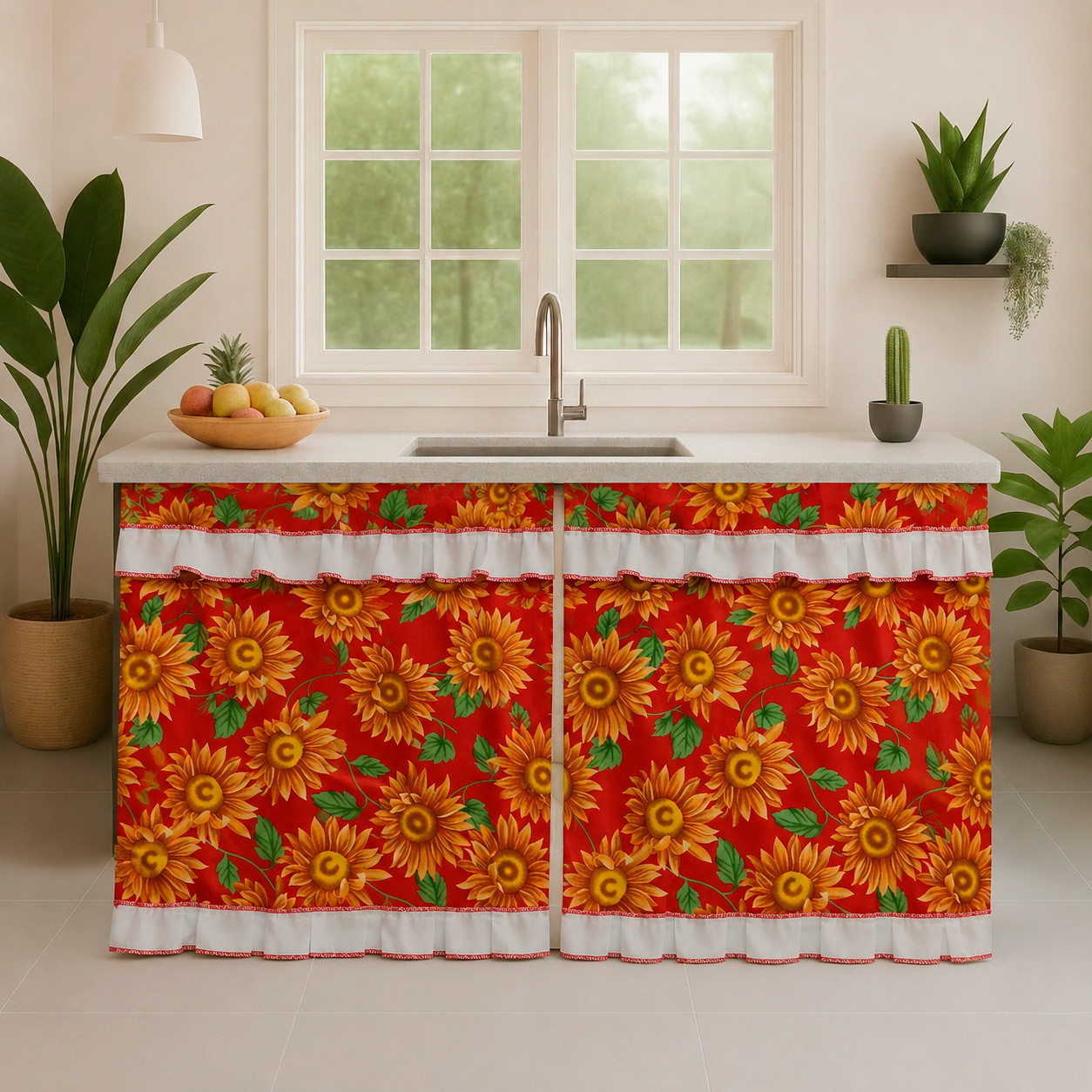Cortina cocina mesón 150cmx85cm - Cortinas | D' Ensueño