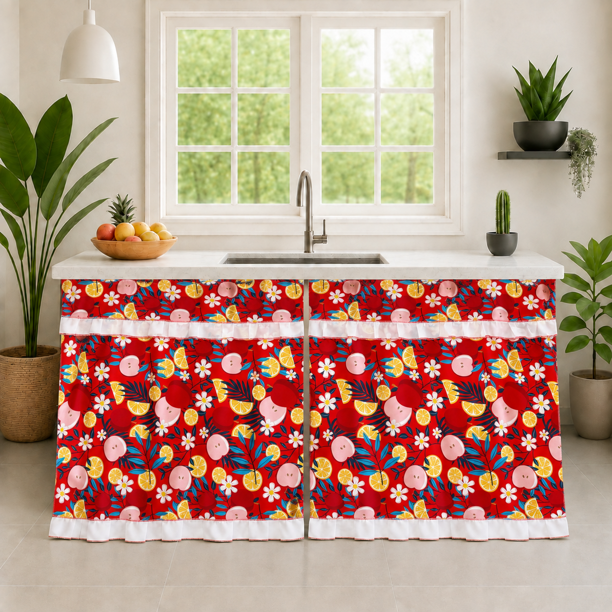 Cortina cocina mesón 150cmx85cm - Cortinas | D' Ensueño