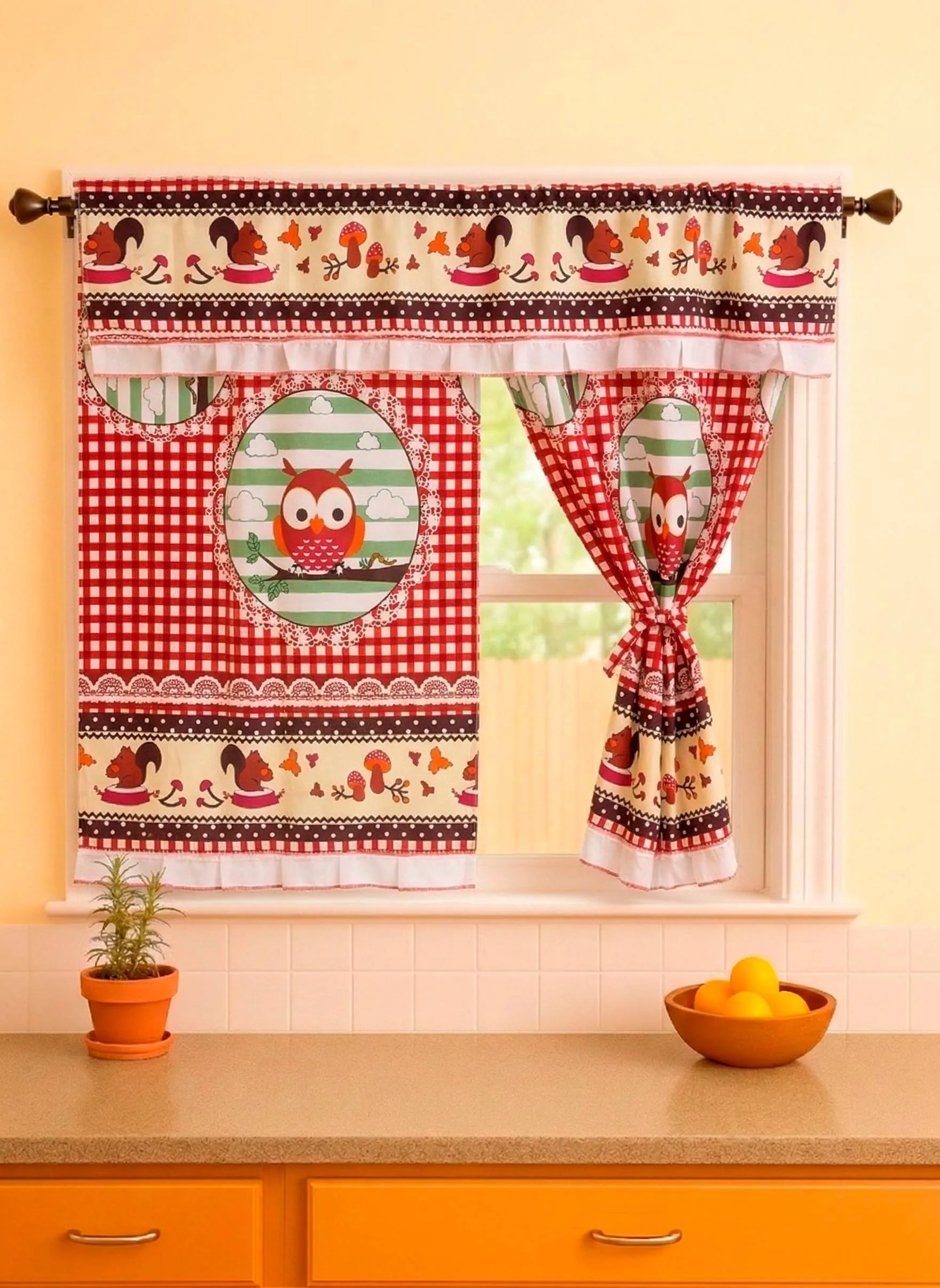 Cortina cocina ventana 145cmx100cm - Cortinas | D' Ensueño