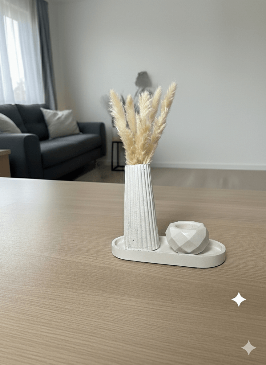 Set aura natural en yeso - Línea artesanal Colombia