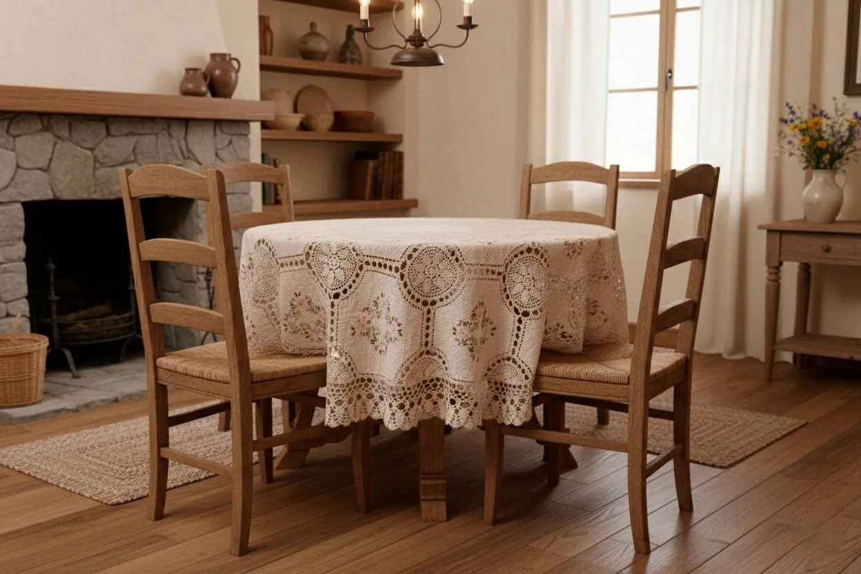 Mantel croché cinta 185cmx185cm - Mantelería | D' Ensueño