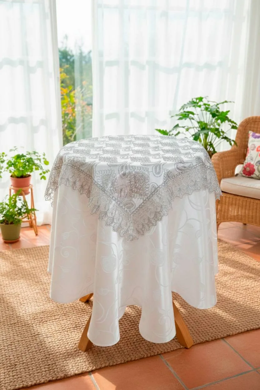 Carpeta lentejuela 1805 85cmx85cm - Mantelería | D' Ensueño