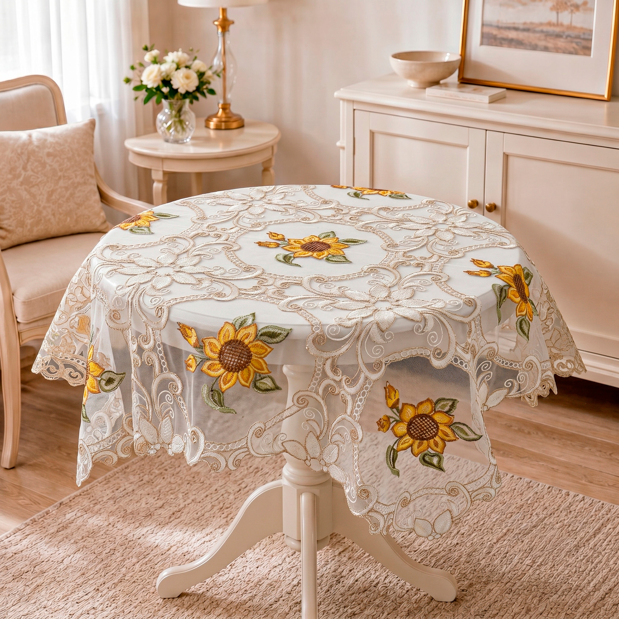 Carpeta velo girasol 85cmx85cm - Mantelería | D' Ensueño