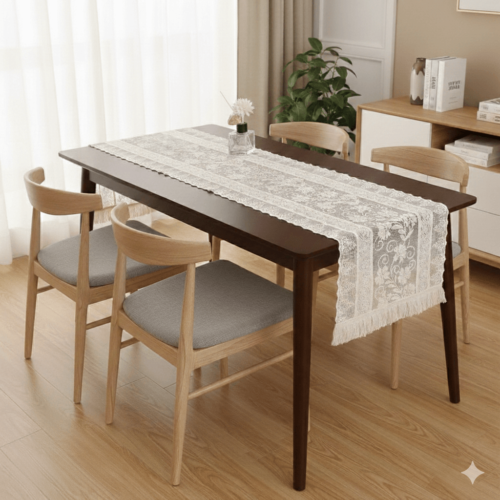 Camino de mesa encaje 67cm x 30cm - Mantelería Colombia