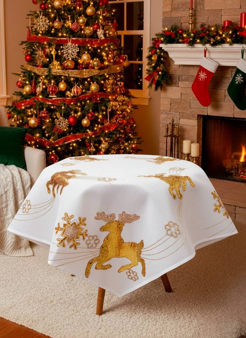 Carpeta na videña renne 85cmx85cm - Navidad | D' Ensueño