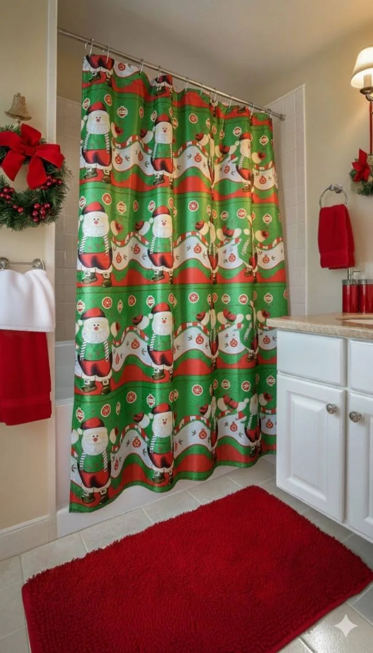 Cortina de baño navideña - Navidad 2025 | D' Ensueño