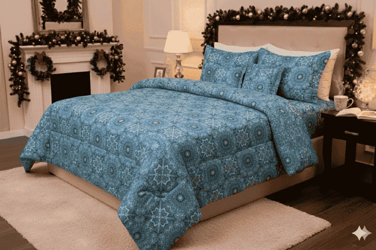 Tendido de cama andú navideño doble - Catálogo navidad | D' Ensueño