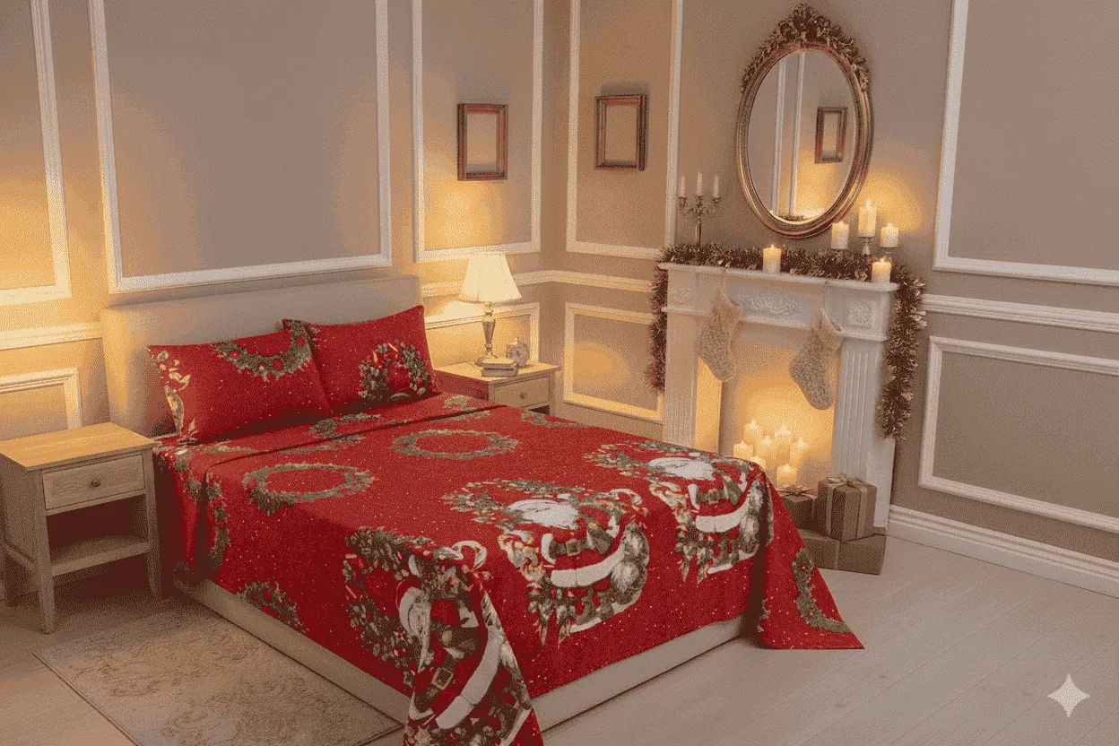 Juego de sábanas navideño sencillo - Catálogo navidad | D' Ensueño