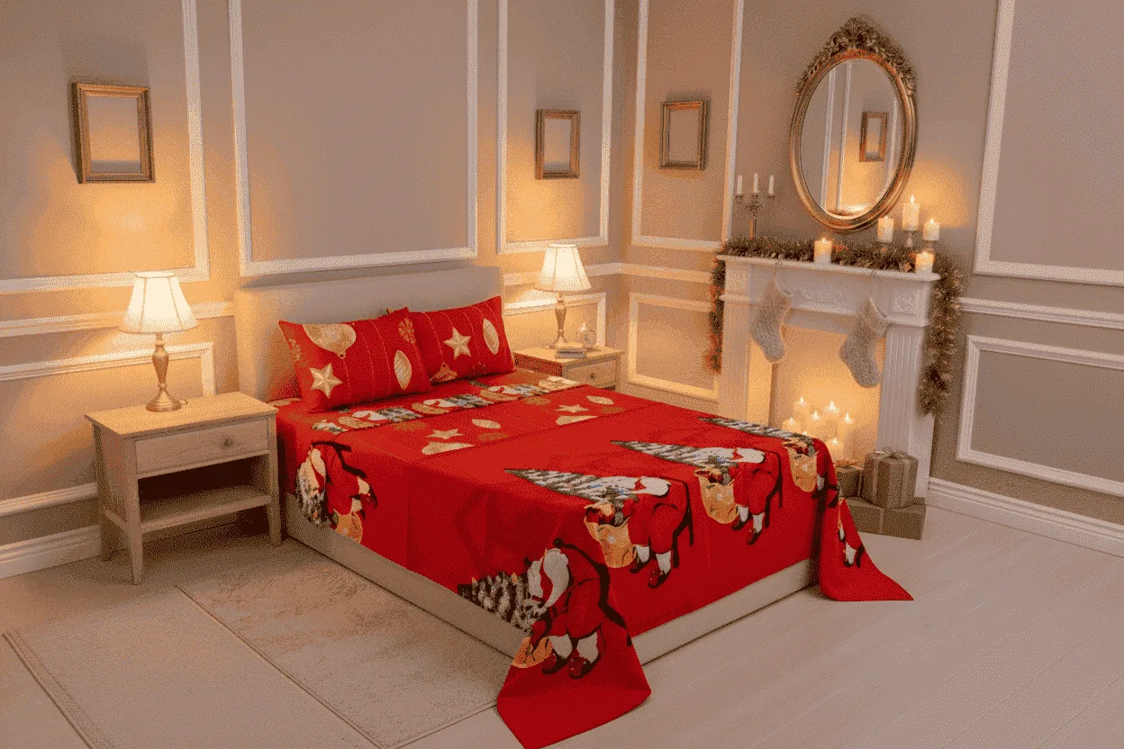 Juego de sábanas navideña semidoble - Navidad 2025 | D' Ensueño