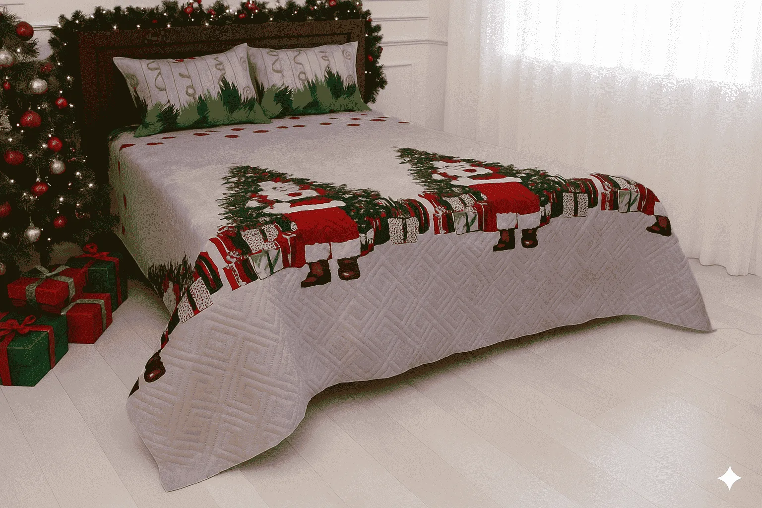 Tendido de cama ultrasonido navideño sencillo - Catálogo navidad | D' Ensueño