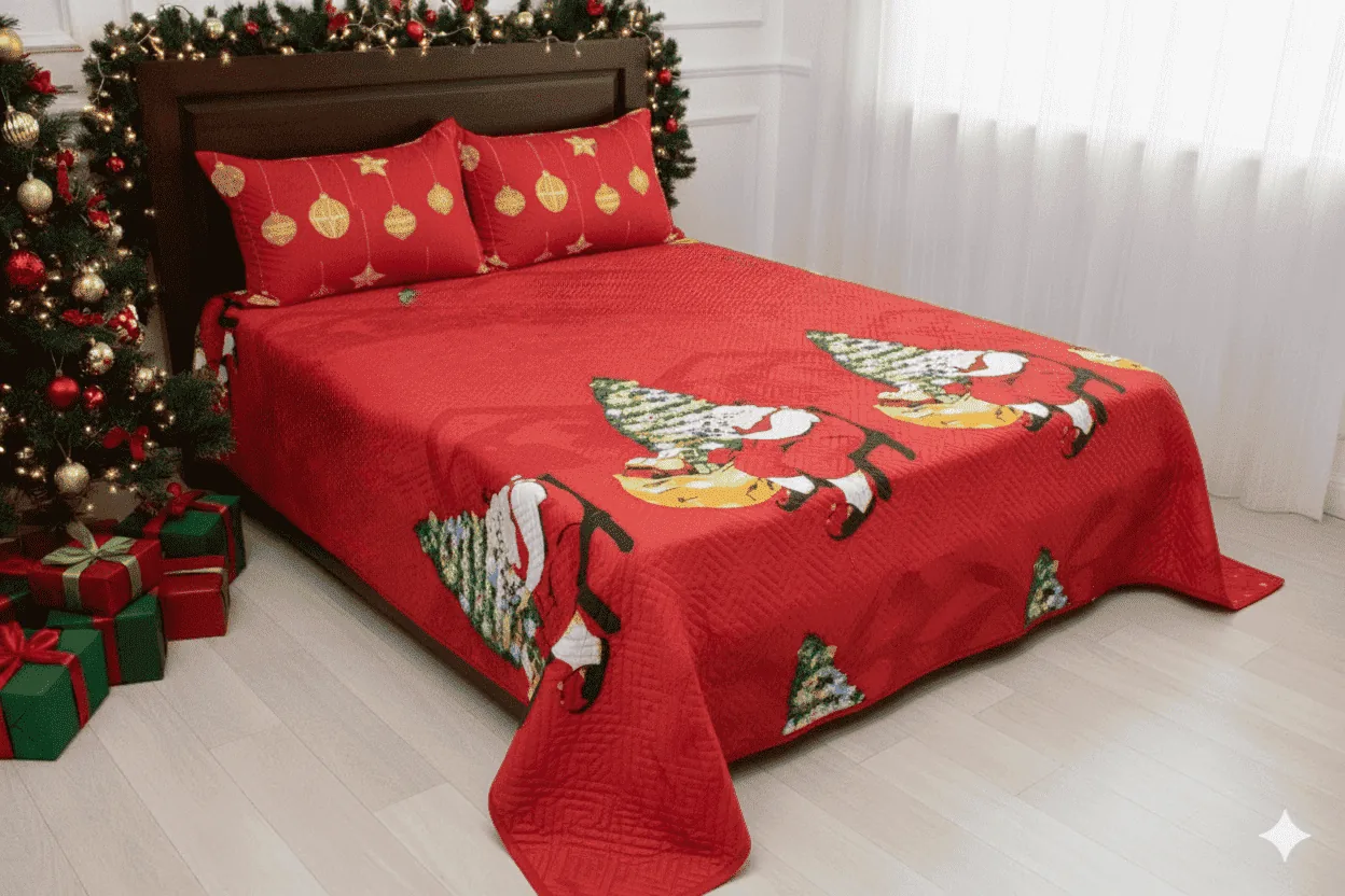 Tendido de cama ultrasonido king - Navidad 2025 | D' Ensueño