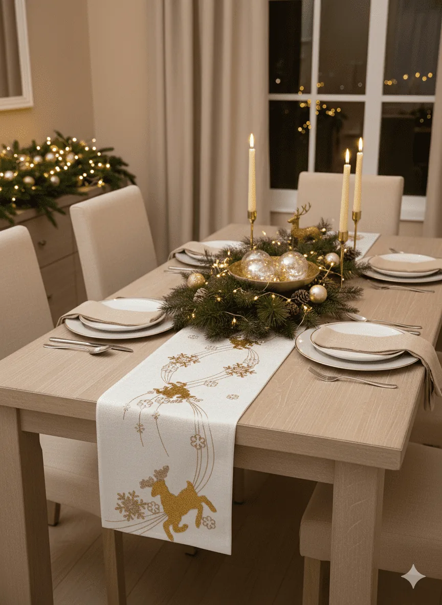 Camino de mesa navideño renne - Catálogo navidad | D' Ensueño