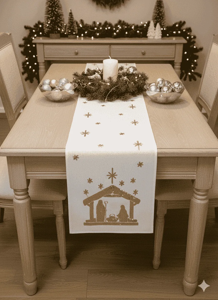 Camino de mesa navideño belén - Catálogo navidad | D' Ensueño