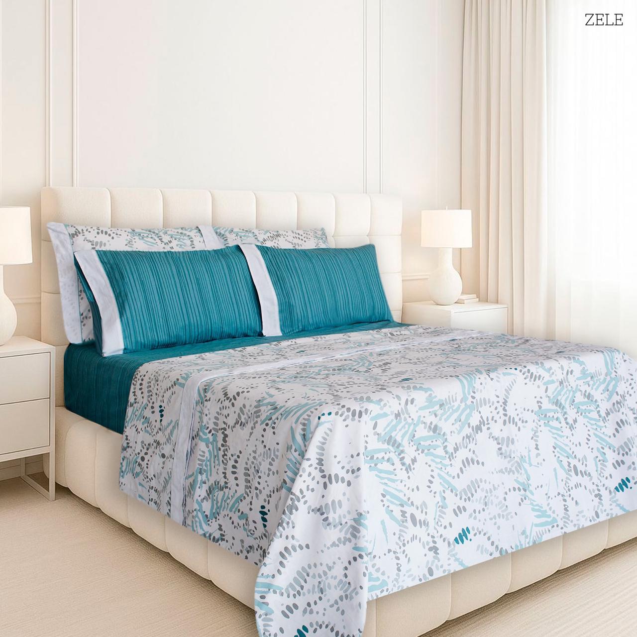 Juego de sábanas zafira juego de sábanas en género 50% algodón 50% poliéster. king - Sábanas | D' Ensueño