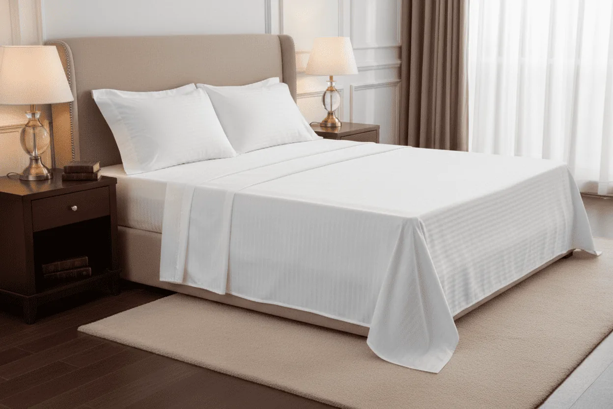 Sábana santorini juego de sábanas en microfibra perlada de 120gr con planchado permanente. kingsize - Hotelero | D' Ensueño