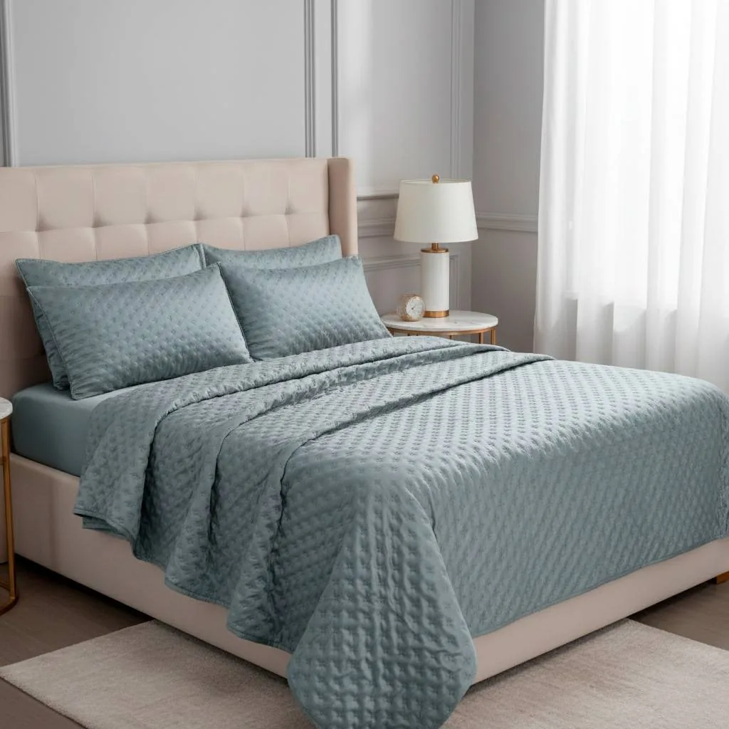 Colcha milano satín queen - Tendidos premium Colombia