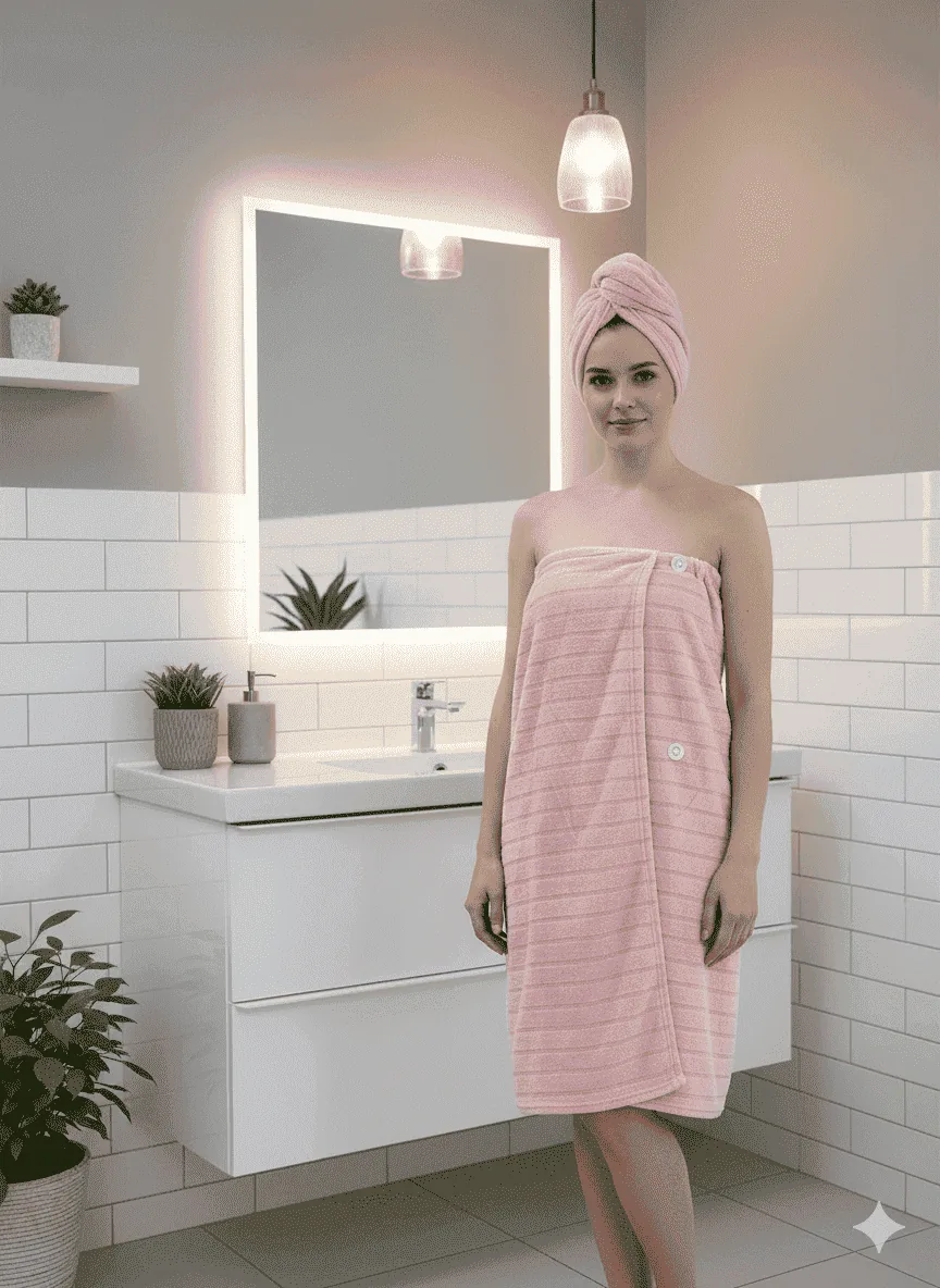 Set buna salida de baño y turbante - Toallas | D' Ensueño